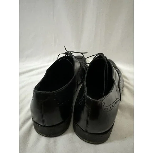 FERRAGAMO Salvatore Men's Leather Cap Toe Brogue Oxford Black 11.5 - Picture 5 of 8
